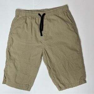 Roadblock boys shorts school casual drawstring pull on Khaki Sz Large